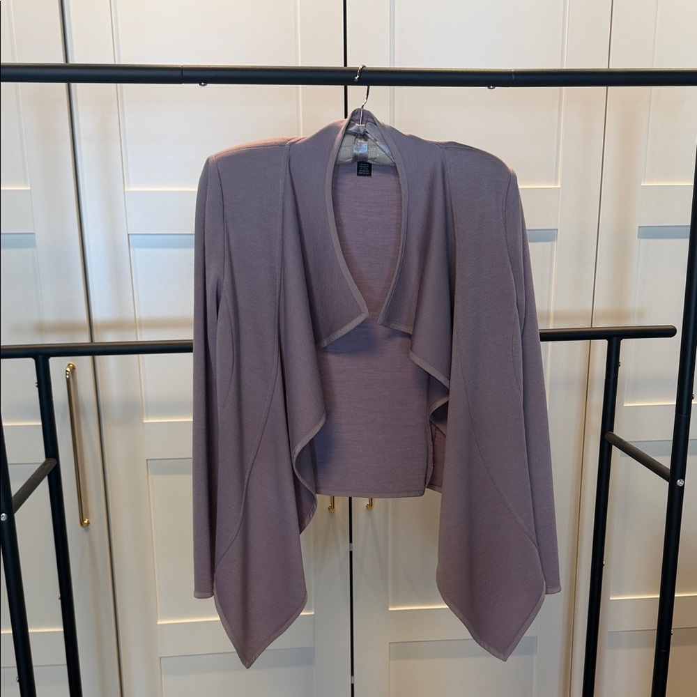 St. John Open Front Cardigan Jacket - lilac/lavender